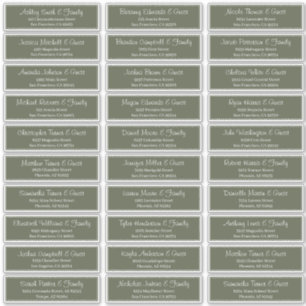 Moderne Script Wedding Guest Names Adresse Aufkleber