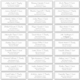 Moderne Script Wedding Guest Names Adresse Aufkleber