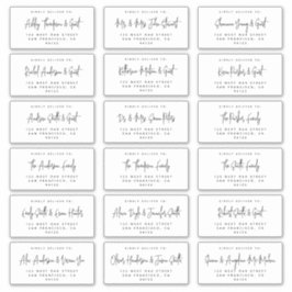 Moderne Script Wedding Holiday Mailing Labels