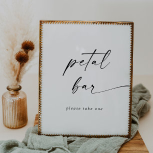 Moderne Script Wedding Petal Bar Poster