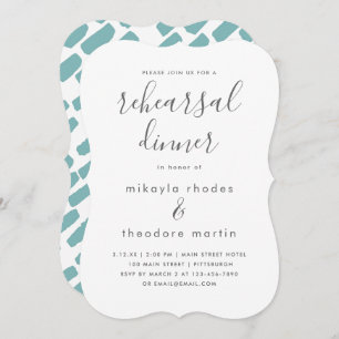 Moderne Script Wedding Probe Dinner Card Einladung