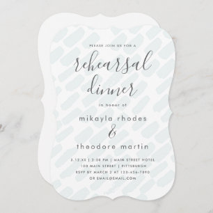 Moderne Script Wedding Probe Dinner Card Einladung