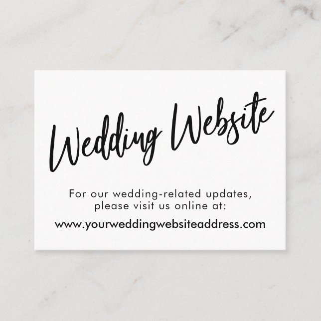 Moderne Script Wedding Website, Save the Date Card Visitenkarte (Vorderseite)
