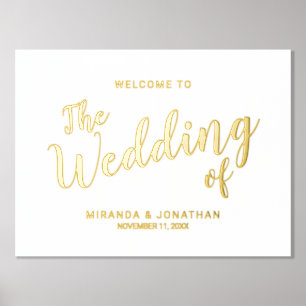 Moderne Script Wedding Welcome Gold Foliendrucke