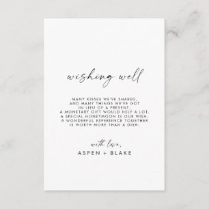 Moderne Script Wedding Wishing Well Card Begleitkarte