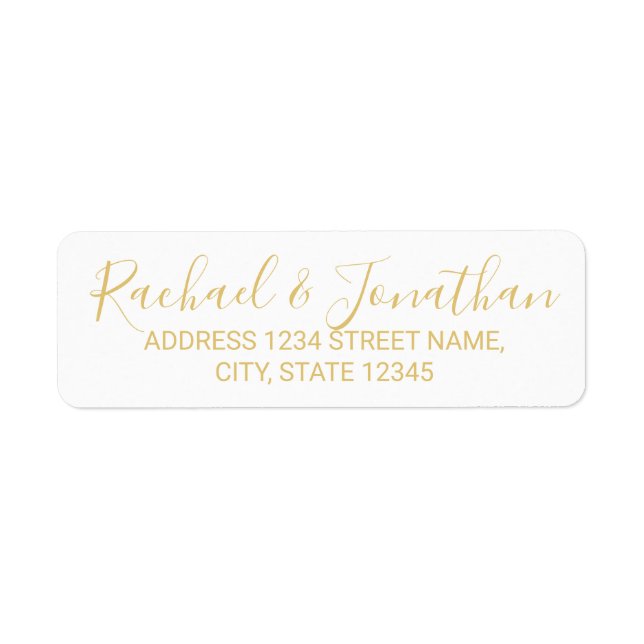 Moderne Script White and Gold Hochzeit (Vorne)