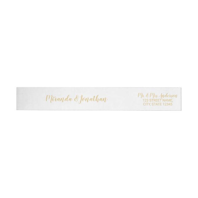 Moderne Script White and Gold Hochzeit (Person)