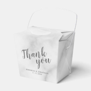 Moderne Script White Marble Wedding Geschenkschachtel