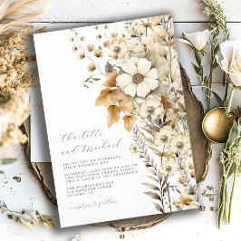 Moderne Script-Wildblume Hochzeit Einladung