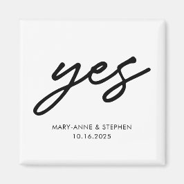 Moderne Script Yes-Verlobung Hochzeitsszenario spe Magnet
