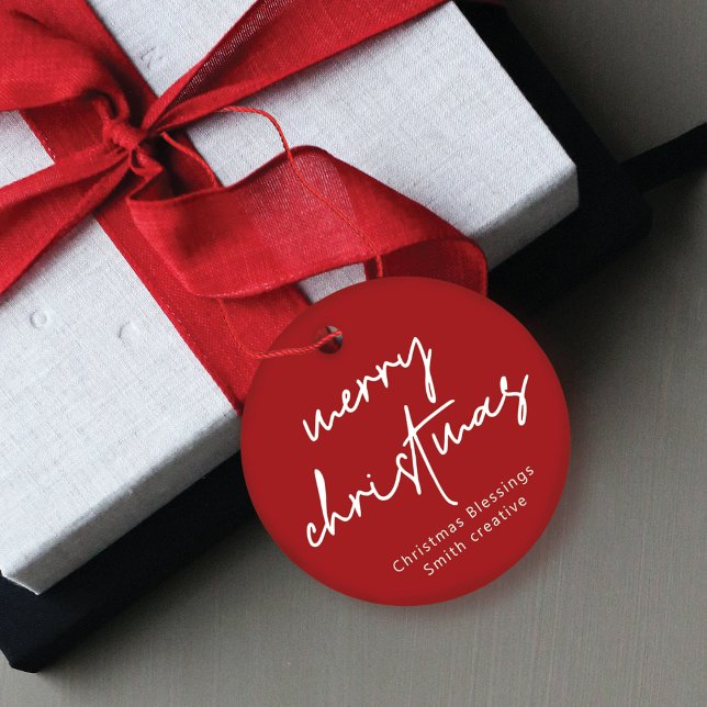 Moderne Scripttypografie Weihnachtsgeschenk-Tag Geschenkanhänger (Von Creator hochgeladen)