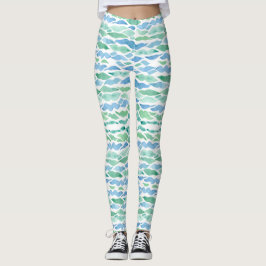 Moderne Sea Glass Beach Wave Muster Wasserfarben K Leggings