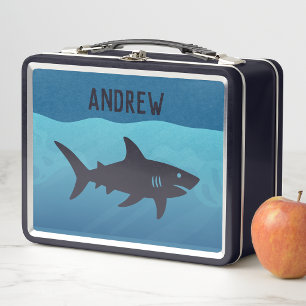 Moderne Sea Shark Kinder Jungen Schule Metall Brotdose