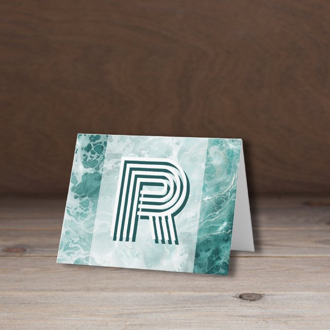 Moderne Seafoam-Silber-Hochzeitsfarbe-Monogramm (Von Creator hochgeladen)