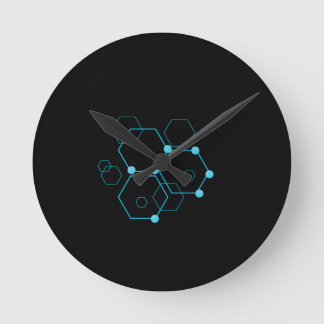 Moderne Sechseck-Wanduhr in einem Kreis Runde Wanduhr