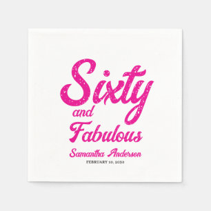 Moderne Sechzig und Fantastische Rosa 60. Geburtst Serviette