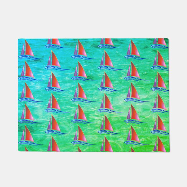 Moderne Segelboote Fußmatte (Vorderseite)