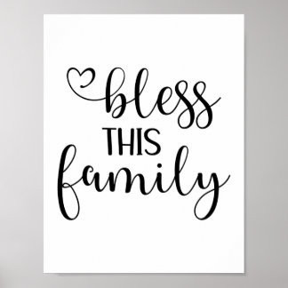 Moderne segne diese Familie zitiert Typografie Poster