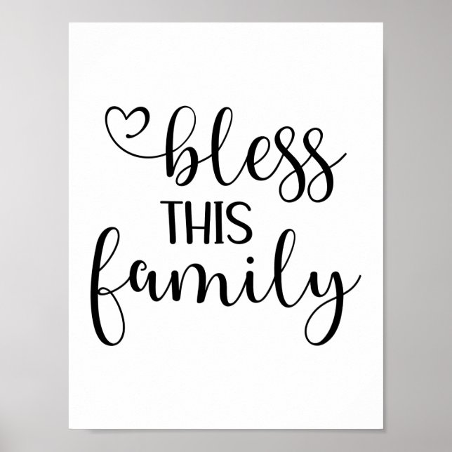 Moderne segne diese Familie zitiert Typografie Poster (Vorne)