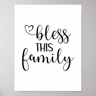 Moderne segne diese Familie zitiert Typografie Poster