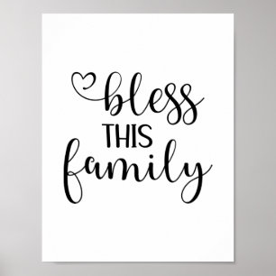 Moderne Segnung dieser Familie Zitat-Typografie Poster