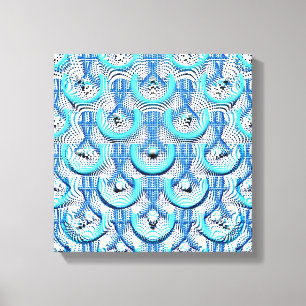Moderne Seigaiha-Geometrie-Muster Leinwanddruck