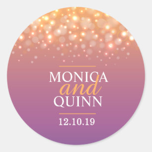 Moderne Sektsparkbläschen Hochzeitsaufkleber Runder Aufkleber