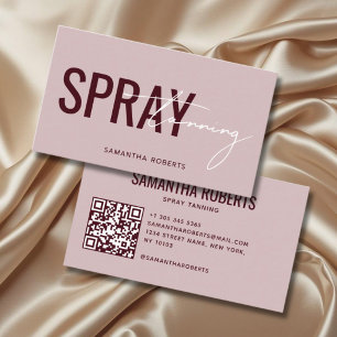 Moderne Selbstbräunungs-QR-Code pink rot Visitenkarte