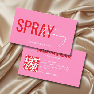 Moderne Selbstbräunungs-QR-Code pink Visitenkarte