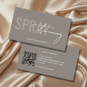 Moderne Selbstbräunungs-QR-Code taupe Visitenkarte