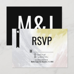 Moderne Senf-Abstrakte-Rosé-Hochzeits-RSVP Einladung