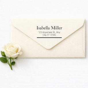 Moderne Serif Name- und Adress-Rücksende-Stempel Gummistempel