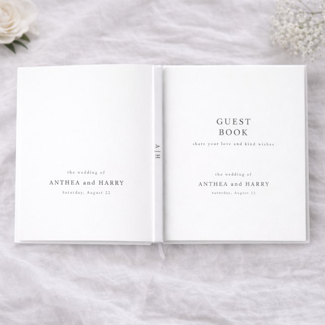 Moderne Serif-Typografie Editorial Hochzeit Gästebuch (Von Creator hochgeladen)