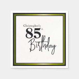 Moderne Servietten zum 85. Geburtstag Elegant Schw