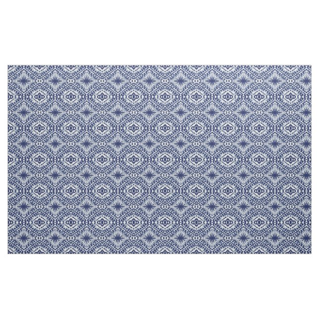 Moderne Shibori Batik Navy Indigo Blau und Weiß Stoff (Yard (91,4 cm))