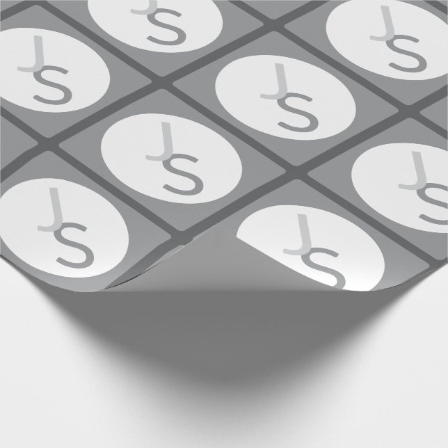 Moderne, sich überschneidende Mit Monogramm Initia Geschenkpapier (Ecke)