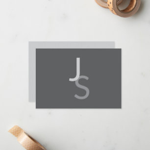 Moderne, sich überschneidende Mit Monogramm Initia Mitteilungskarte