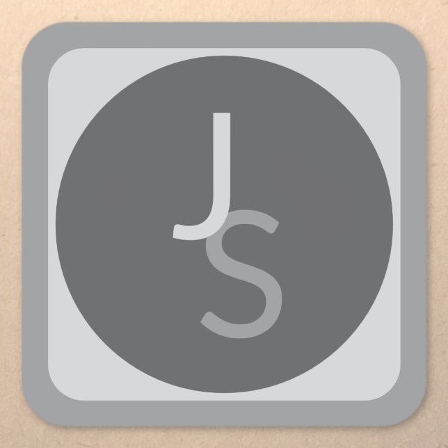 Moderne, sich überschneidende Mit Monogramm Initia Quadratischer Aufkleber (Von Creator hochgeladen)