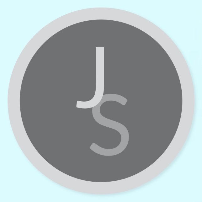 Moderne, sich überschneidende Mit Monogramm Initia Runder Aufkleber (Von Creator hochgeladen)