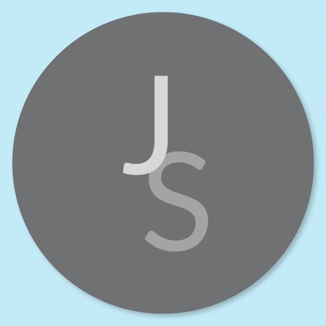 Moderne, sich überschneidende Mit Monogramm Initia Runder Aufkleber (Von Creator hochgeladen)