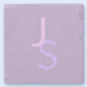 Moderne, sich überschneidende Mit Monogramm Initia Steinuntersetzer