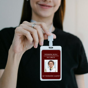 Moderne Sicherheitsmarke für Hochzeitsringträger - Ausweis
