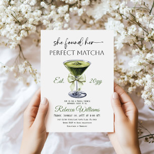 Moderne Sie fand ihr perfektes Matcha-Brautabschie Einladung