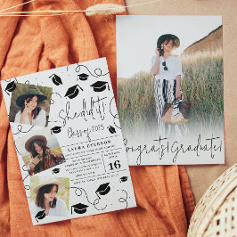 Moderne Sie machte es mit schwarzweißem Foto Absch Einladung