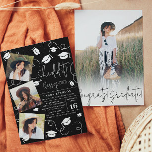 Moderne Sie machte es mit weißem schwarzem Foto Ab Einladung