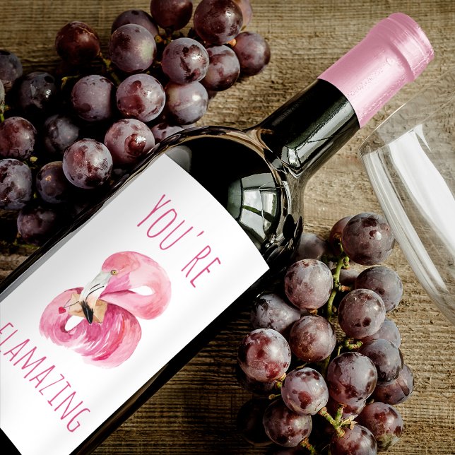 Moderne Sie sind fantastisch Schönheit pink Flamin Weinetikett (Von Creator hochgeladen)