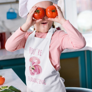 Moderne Sie sind flammende Schönheit Rosa Flamingo Kinderschürze