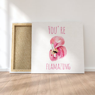 Moderne Sie sind flammende Schönheit Rosa Flamingo Leinwanddruck