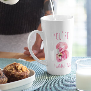 Moderne Sie sind flammende Schönheit Rosa Flamingo Milchtasse