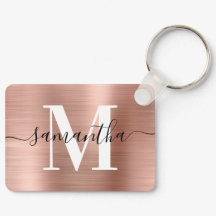 Moderne Signatur Monogram Rose Gold Foil Rectangle